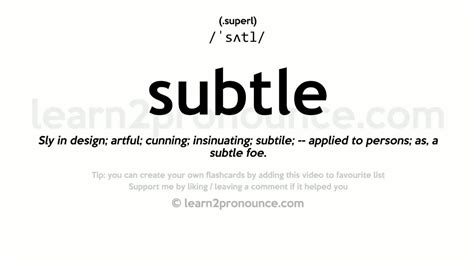 what does subtle mean.